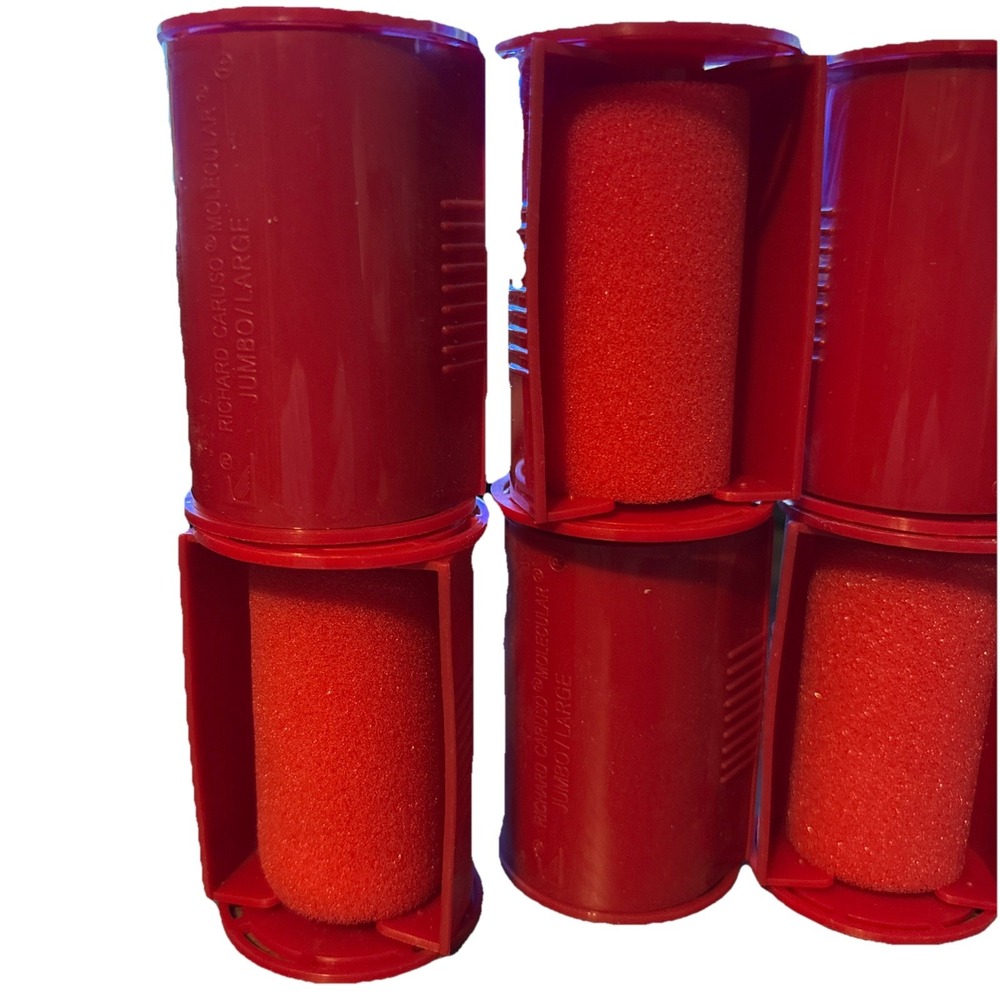 Caruso Ionic Steam Setter Rollers Curlers Lot 6 Large Jumbo Replacements Red - Picture 2 of 4